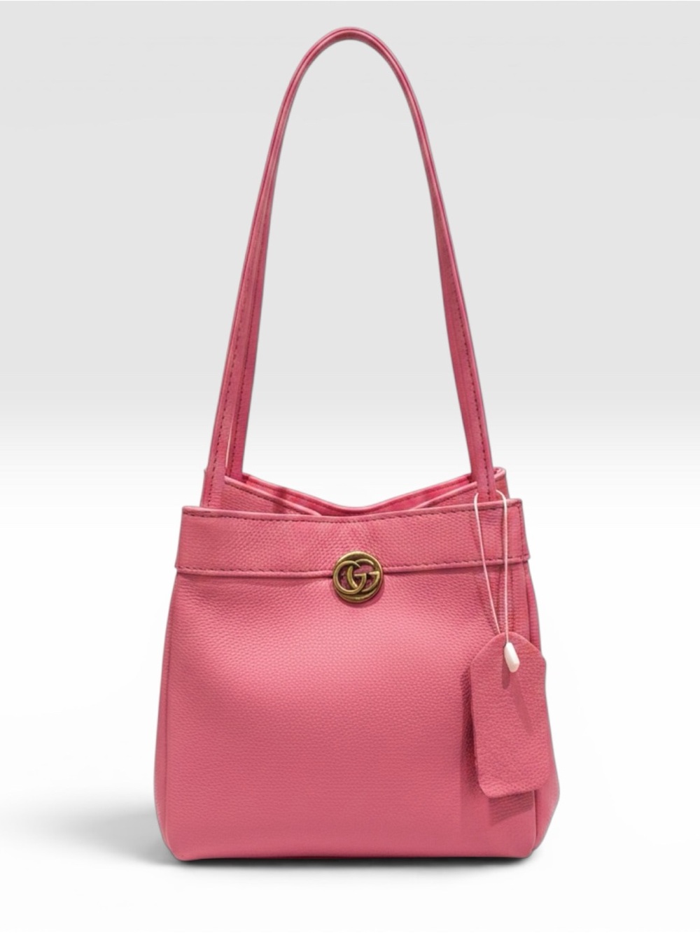 Gucci button Upcycled + unbranded genuine Leather bag Pink Shoulder Bag